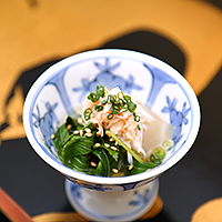 毛蟹と青菜
